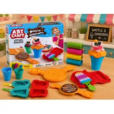 Dede 03556 ART CRAFT WAFFLES&ICE CREAM DOUGH SET 200 GR საბავშვო პლასტელინების ნაკრები