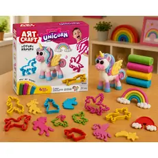 Dede 03551 ART CRAFT UNICORN DOUGH SET 200 GR საბავშვო პლასტელინების ნაკრები