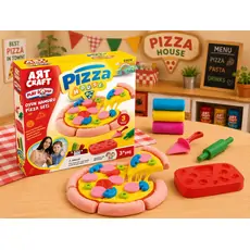 Dede 03572 ART CRAFT PIZZA PLAY DOUGH SET 150 GR საბავშვო პლასტელინების ნაკრები