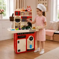 Funny Kitchen With Spray Red - სათამაშო სამზარეულო