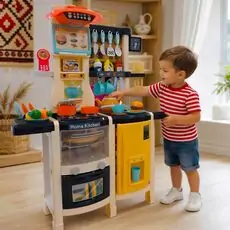 Interactive Children's Kitchen Set With Spray Blue - ფუნქციური სათამაშო სამზარეულო აქსესუარებით