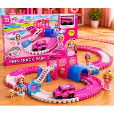 Track Park Set Pink With Car - სათამაშო ტრასა მანქანით