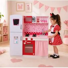 Wooden Kitchen Set - ხის სათამაშო სამზარეულო სათავსოებით