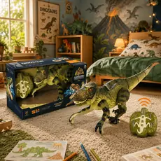 Remote Control Dinosaur With Light And Spray Function - სათამაშო დისტანციური დინოზავრი განათებით და ორთქლის ფუნქციით