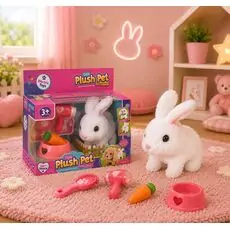 Cute Plush Rabbit With Accessories - სათამაშო რბილი კურდღელი აქსესუარებით