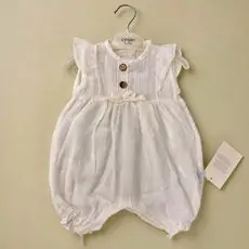 Vintage Linen Romper - ჩვილის რომპერი