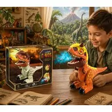 Dinosaur World With Spray And Light - სათამაშო დინოზავრი ორთქლის ფუნქციით და განათებით