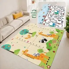 XPE Double Sided Mat Wild Friends - ორმხრივი დიზაინის განსავითარებელი ხალიჩა