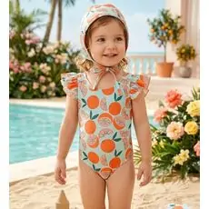 Baby Swimsuit Orange Garden - საბავშვო საცურაო კოსტუმი