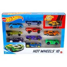 Hot Wheels 10-Car Pack of 1:64 Scale Vehicles for Kids & Collectors - ჰოთ ვილსის საკოლექციო მანქანები