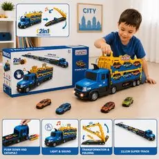 Super Size Truck With Cars  - სათამაშო გადამზიდი მანქანა
