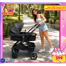 Graco Transform 2-in-1 Pushchair Ink Tan ახალშობილის ეტლი