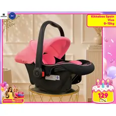 KikkaBoo 0+ (0-13 kg) Vivo Pink - მანქანის სავარძელი (ქარსითი)