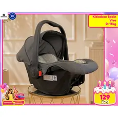 KikkaBoo 0+ (0-13 kg) Vivo Grey New  - მანქანის სავარძელი (ქარსითი)
