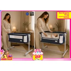 Moni Baby Crib Pengy Blue ახალშობილის საწოლი