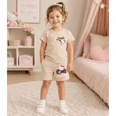 Hello Kitty 2 In 1 Set Beige - საბავშვო ორეული