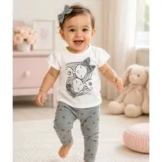 Twin Girls 2 In 1 Set Grey - საბავშვო ორეული
