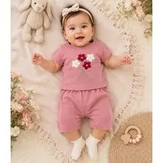 Waffle Flower 2 In 1 Set Pink - საბავშვო ორეული