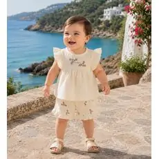 Little Flower 2 In 1 Set Beige - საბავშვო ორეული
