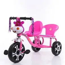 Tricycle Momo Pink With Extra Seat - სამთვლიანი ველოსიპედი დამატებითი სკამით