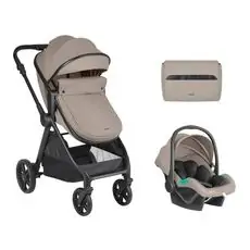 KikkaBoo Eloe 3 In 1 Dark Beige - საბავშვო ეტლის კომპლექტი