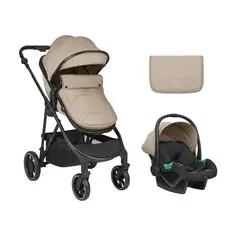 KikkaBoo Jean 3 In 1 Beige - საბავშვო ეტლის კომპლექტი