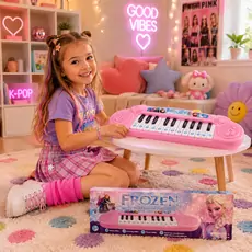 Frozen Electronic Musical Piano Pink - ელექტრონული მუსიკალური პიანინო