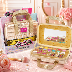 Girabrilla Puffer makeup Set Gold -მაკიაჟის ნაკრები