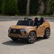 Licensed Lexus GX550 Car Painted Khaki - ელექტრო მანქანა ტყავის სავარძლით