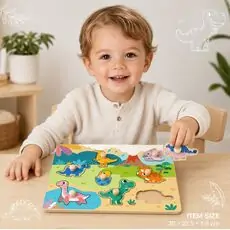 Tooky Toy Hi Pando Animal Puzzle Set - ხის  განსავითარებელი სათამაშო ცხოველების ფაზლი
