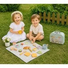 Tooky Toy Picnic Basket Set - ხის განსავითარებელი სათამაშო