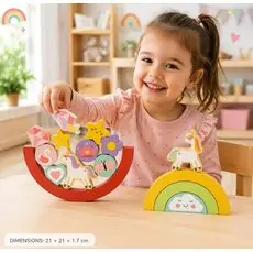 Wooden Unicorn Balance Stacker - ხის უნიქორნის საბალანსო ფაზლი
