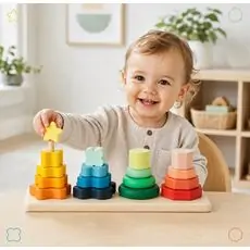 TOOKY TOY Hi Pando Shape Tower HP001 — ფორმების კოშკი