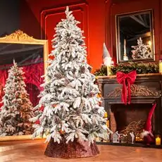 Snow-Covered Christmas Tree With Pine Cones საახალწლო ნაძვის ხე დათოვლილი ტოტებით და გირჩით 210 სმ (OT2083)