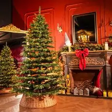 Christmas Tree With Mixed Silicone Needles And Lights PE+PVC 210 CM  - ნაძვის ხე შერეული სილიკონის წიწვებით და ანათებით