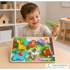 Tooky Toy TH633 Chunky puzzle - სათამაშო ცხოველების პაზლი