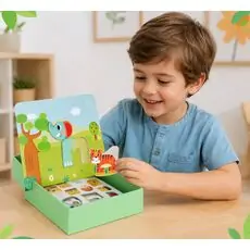 Wooden Animal Magnetic Puzzle - მაგნიტური ფაზლის ყუთი
