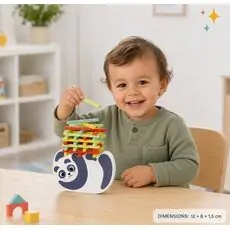 Wooden Panda Balance Set-ხის ბალანსის სათამაშო ნაკრები ბავშვებისთვის – პანდა
