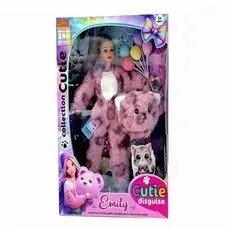 Fashion Doll With Plush Cat Costume – სათამაშო თოჯინა კატის ფორმით