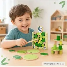 Hi Pando Wooden Panda Timber Tumble Game - ხის განსავითარებელი სათამაშო