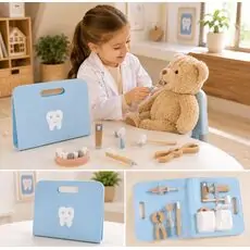 Tooky Toy Educational Dentist Playset - ხის განსავითარებელი სათამაშო სტომატოლოგიური ნაკრები