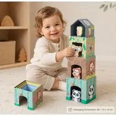Animal Stacking Nesting Boxes Educational Toy for Kids - საბავშვო ცხოველების დასაწყობი ყუთები