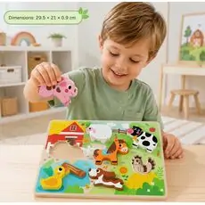 Tooky Toy Chunky puzzle Farm-ფერმის ხის ფაზლი