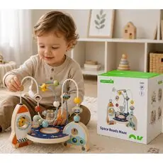 Tooky Toy Busy Board - Space  - ხის განსავითარებელი სათამაშო