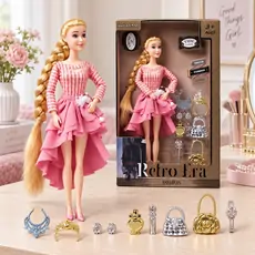 Retro Fashion Doll With Blonde Hair - სათამაშო თოჯინა