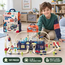 City Track Set With Suitcase - სათამაშო ქალაქის ტრასა-ჩემოდნით