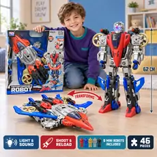 Transformer Robot Rocket With Light- სათამაშო ტრანსფორმერი რობოტი