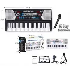 54-Key Electronic Keyboard with Microphone and Music Holder - სათამაშო ელექტრო პიანინო მიკროფონით და ნოტების დასადებით