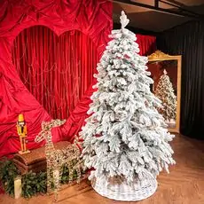Kovalivian  Christmas Tree PE 210 CM Snow-Covered ნაძვის ხე დათოვლილი ტოტებით, 100% სილიკონი
