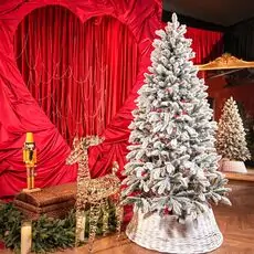 Global Snow-Covered Christmas Tree PVC+PE 180 CM დათოვლილი ნაძვის ხე შერეული სილიკონის წიწვებით
